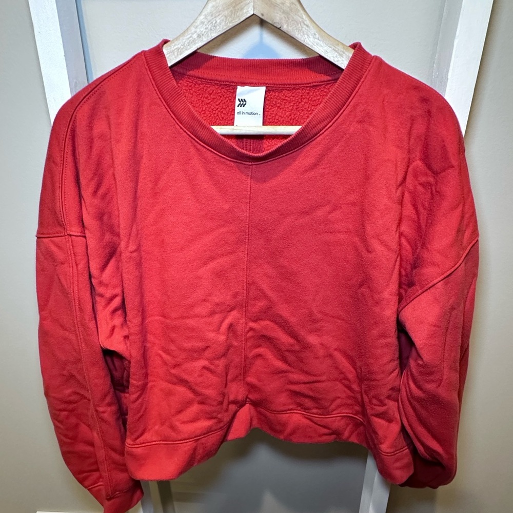 All in Motion Red Sweatshirt, Cropped, Small/S